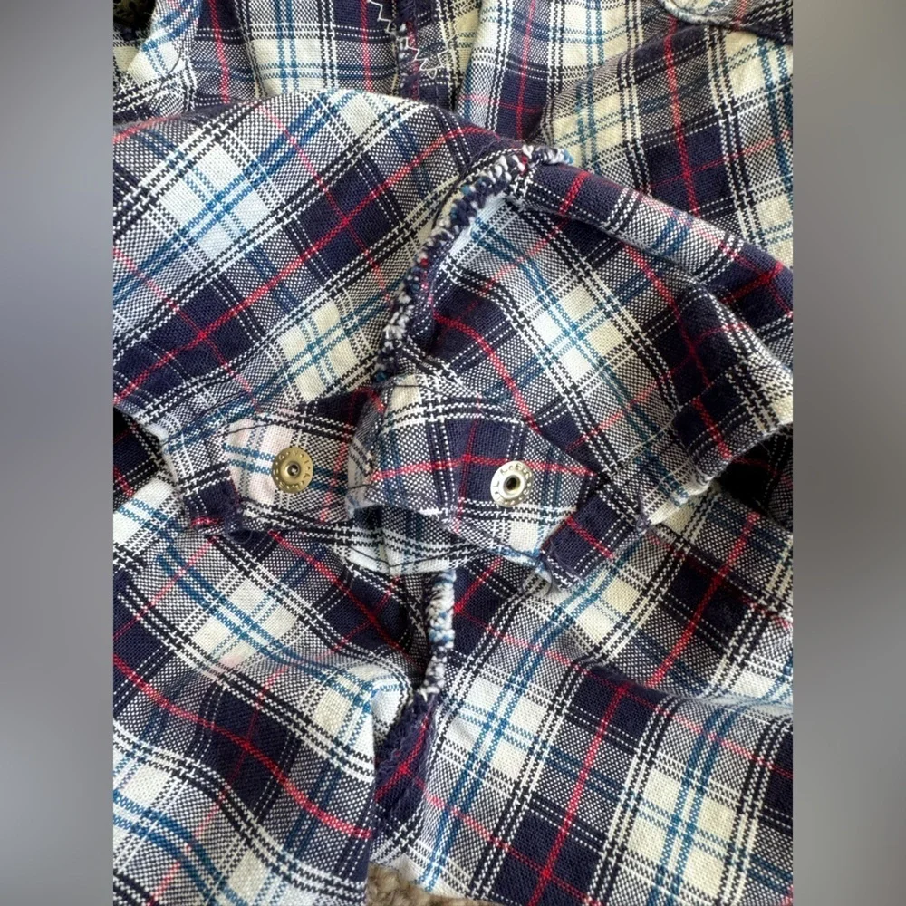NWOT Vintage Oshkosh B'gosh Blue Plaid Overalls USA Vestbak Boys Size 3-6 M